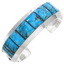 Blue Turquoise Sterling Silver Cuff Bracelet 14773