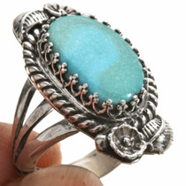 Native American Royston Turquoise Silver Ring 27811