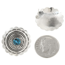 Traditional Hammered Silver Concho Earrings 27322