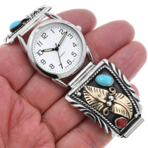 Silver Gold Turquoise Southwest Mens Watch 28917