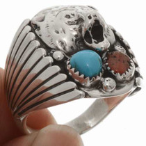 Mens Turquoise Coral Ring 22419