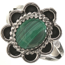 Malachite Silver Navajo Ladies Ring 28666