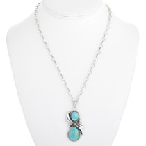 Turquoise Sterling Silver Ladies Pendant 27794