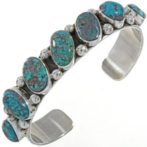 Bisbee Turquoise Silver Cuff Bracelet 28421