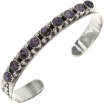 Ladies Navajo Charoite Silver Row Cuff 29227