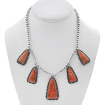 Apple Coral Sterling Silver Necklace 27768