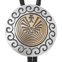 Gold Man In The Maze Silver Bolo Tie 29574