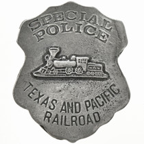 Texas Pacific Railroad Police Badge 29196