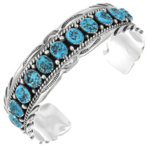 Sterling Silver Navajo Turquoise Cuff Bracelet 29177