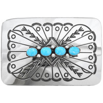 Turquoise Silver Belt Buckle 26458