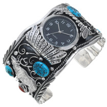 Elk Turquoise Silver Watch Bracelet 20157