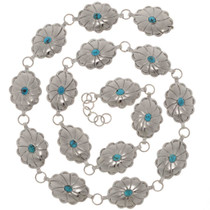Turquoise Silver Link Concho Belt 15236
