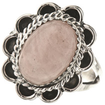 Pink Quartz silver Ladies Ring 28611