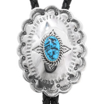 Turquoise Sterling Silver Concho Bolo Tie 29592