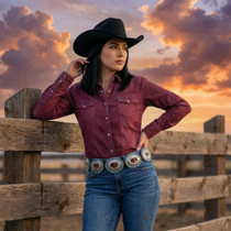 Navajo Sleeping Beauty Turquoise Sterling Silver Concho Belt 90171