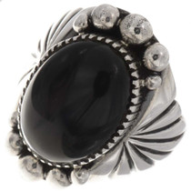 Black Onyx Silver Mens Ring 24018