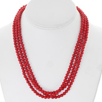 Fiery Red Coral Navajo Necklace 22870