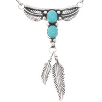 Native American Silver Feather Necklace 28025
