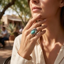 Real Turquoise Ring Womens 24404