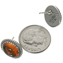 Native American Amber Stud Earrings 28448