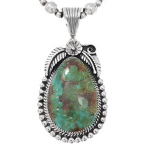 Spiderweb Turquoise Navajo Sterling Silver Pendant 28678