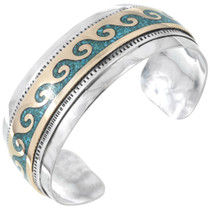 Silver Silver Turquoise Gold Bracelet 13225