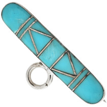 Inlaid Turquoise Silver Bar Pin 29617