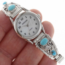 Navajo Turquoise Sterling Ladies Watch 23036