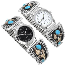 Sterling Silver Turquoise Native American Watch Choice of Timepiece 28916