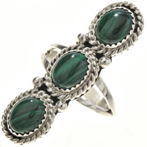 Malachite Silver Ladies Ring 29104