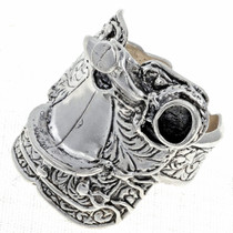 Mens Silver Saddle Ring 24757