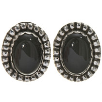 Black Onyx Silver Stud Earrings 28622