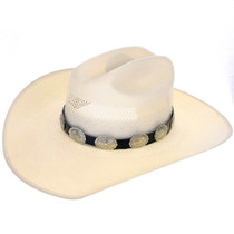 Western Silver Leather Hatband 23455