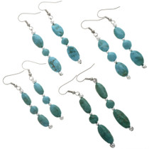 Natural Turquoise Dangle Earrings 28256