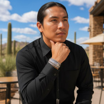 Sterling Silver Southwest Feather Bracelet 16638