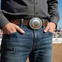 Southwest Authentic Navajo Sterling Silver Belt Buckle 29653