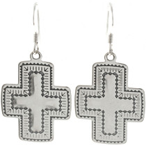 Navajo Silver Cross Earrings 23644