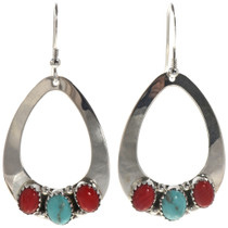 Turquoise Coral Dangle Earrings 28827