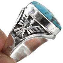 Native American Thunderbird Sterling Turquoise Ring 29820