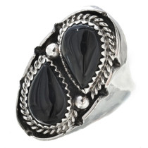 Black Onyx Silver Ring -30189