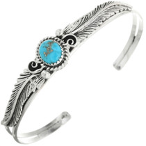 Natural Turquoise Sterling Silver Cuff Bracelet 30294