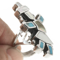 Sterling Silver Vintage Zuni Inlay Ring 30617