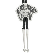Bear and Kachina Silver Bolo Tie 30985