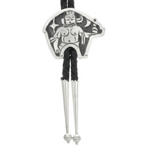 Bear and Kachina Silver Bolo Tie 30980