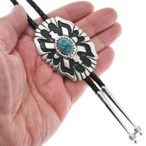 Sterling Silver Turquoise Nugget Navajo Bolo Tie