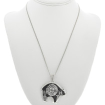 Silver Overlay Bear Pendant with Chain 31020
