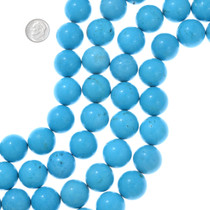 Large Round Turquoise Magnesite Beads 30835