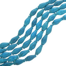 Dark Blue Turquoise Magnesite Tube Beads 30851