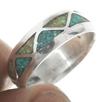 Inlaid Silver Turquoise Opal Ring 31276