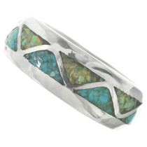 Silver Turquoise Inlay Navajo Ring 31276